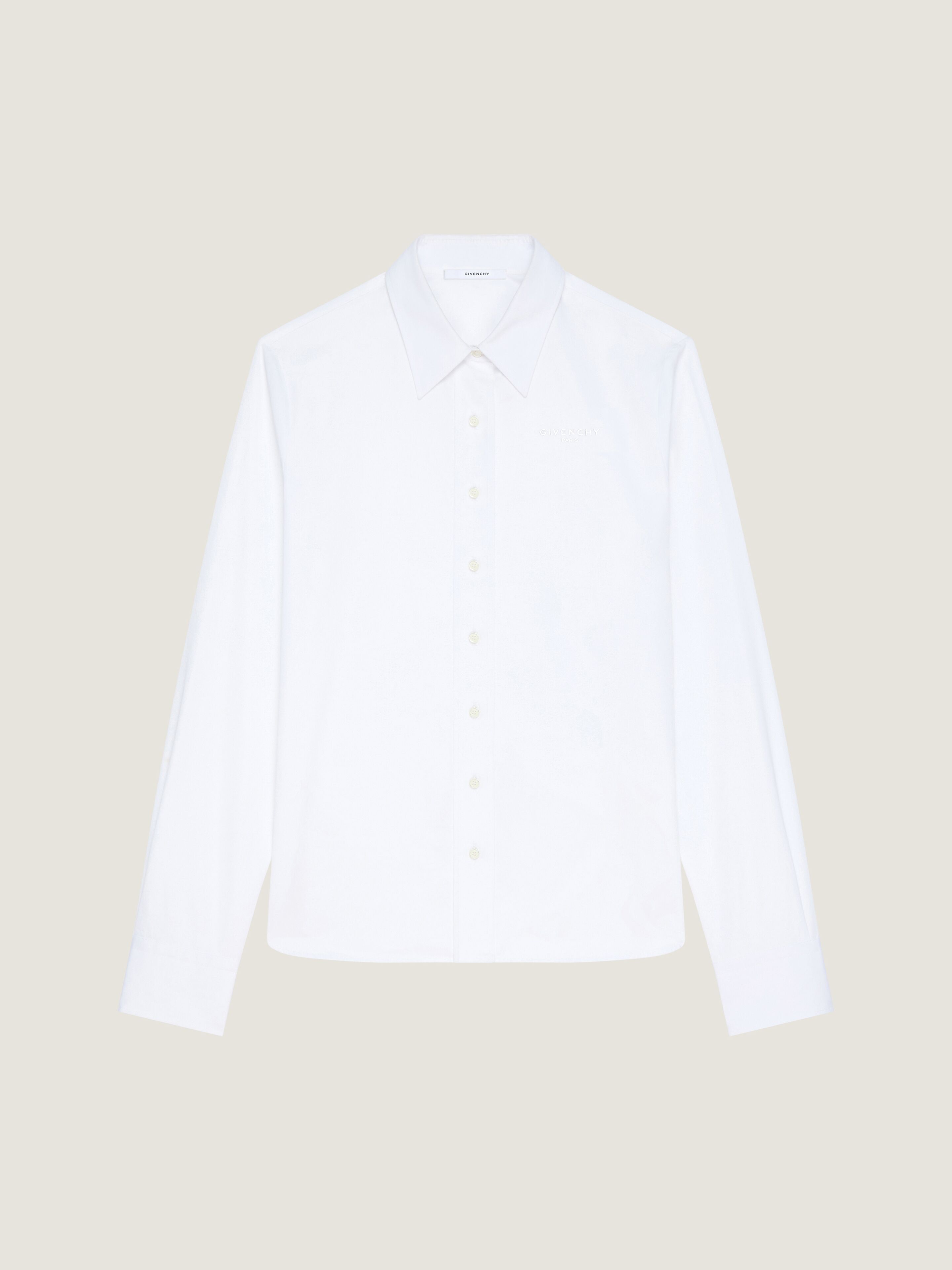 Shirt in poplin with GIVENCHY embroidery
